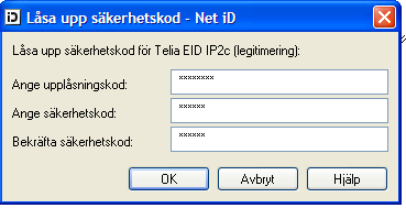 SITHS UTBILDNING SUP P ORT VER 3. 3 S ID 41(46) Figur 21. Byte av PIN-kod. Figur 22. Upplåsning av kort.