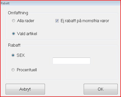 Försäljning av presentkort För att sälja ett presentkort används knappen Presentkort.