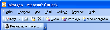 Inställningar för Outlook Synk När tilläggstjänsten är installerad visas verktygsfältet WPBX i övre delen av Outlooks programfönster.