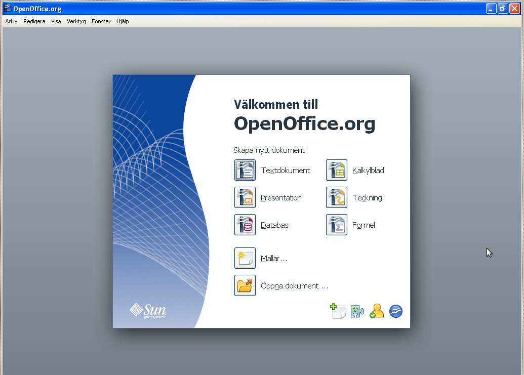 Nu är du klar att börja använda OpenOffice3!