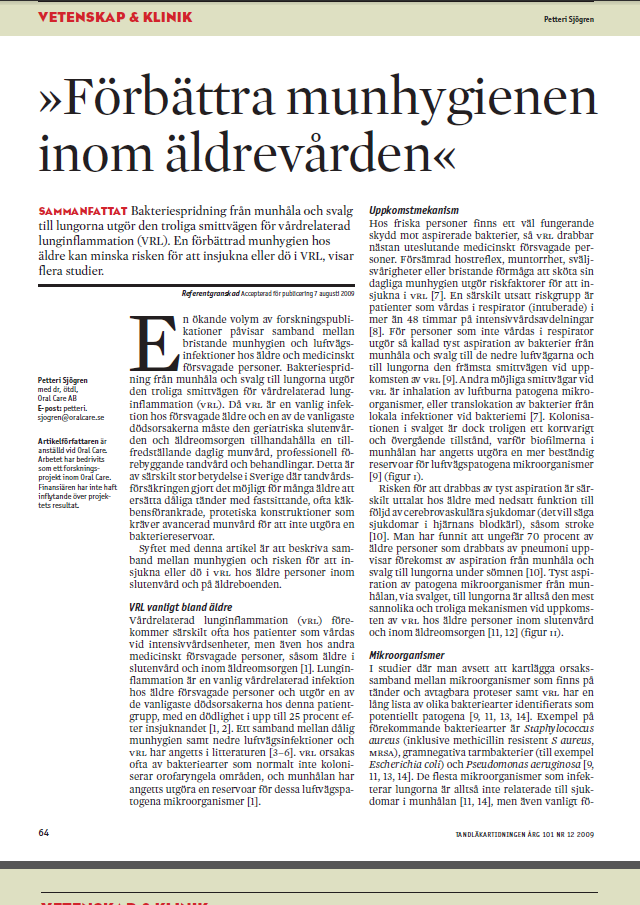 References 1. Sjögren P, Nilsson E, Forsell M, Johansson O, Hoogstraate J.