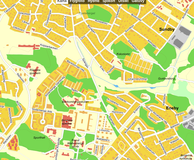 Buss mot Brommaplan Här bor vi ICA Nära Söderberga COOP Nära Buss mot