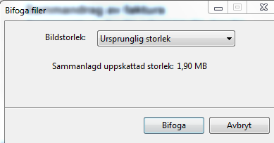 4.3 Maila en e-faktura Klicka på och därefter Arkiv Skicka bild via e-postmeddelande.