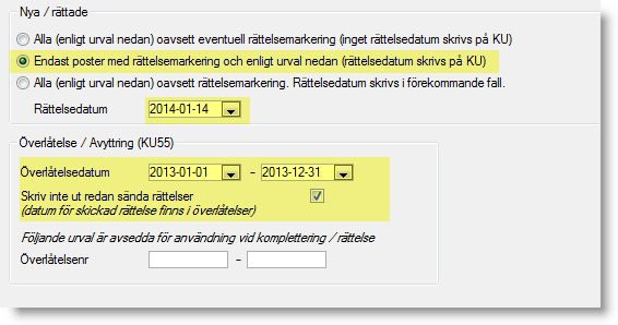 är att de skrivs ut på papper eller fil genom valet Endast poster med rättelsemarkering i det kontrolluppgiftsprogrammet.