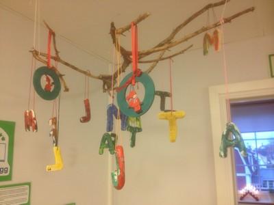 Förskolan ska sträva efter att varje barn utvecklar intresse för skriftspråk samt förståelse för symboler och deras kommunikativa funktioner.