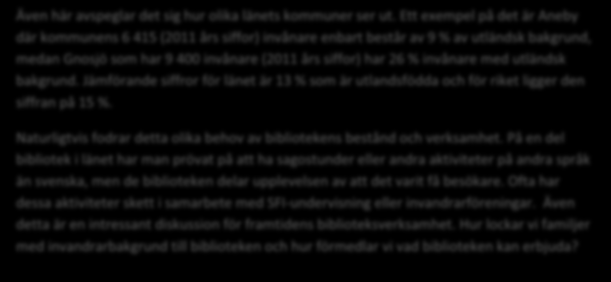 Inköpsstöd 350000 300000 250000 200000 150000 100000 50000 0 Beviljade bidrag från Statens kulturråd 2012 Aneby och Vaggeryd sökte inte bidrag från Kulturrådet 2012.