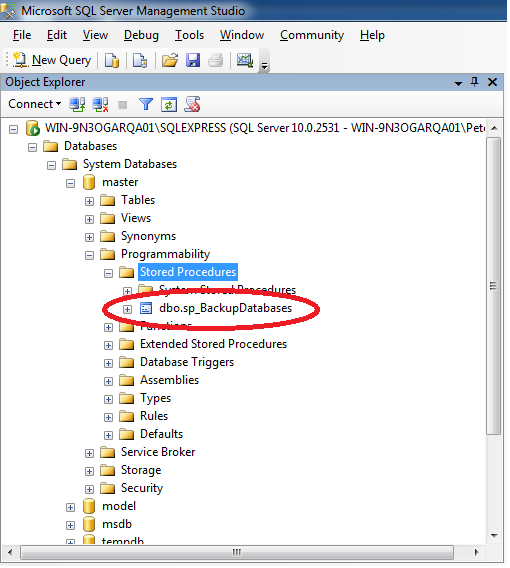 10 MS SQL Express för nätverksinstallation BackUpScript.zip). Backup Procedure.sql Import Proc.cmd SQL_Backup.cmd 3. Kör Import Proc.cmd 4.