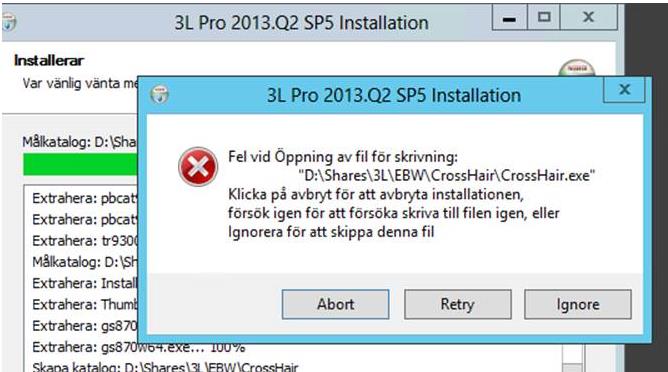 Om nedanstående meddelande kommer