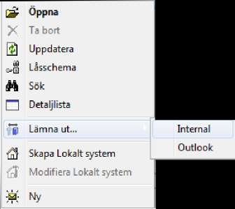 Exemplet använder sig av Internal adressbok, skulle ni använda Outlook adressbok se kap 5.