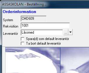 Videoguide - Beställning i Performer Låssystem» Ny» Kontrollera system» fyll i Rekvisition samt Leverantör» Nya individer» Slutför beställning» Skriv ut : Klicka på önskat låssystem, bild () 2: