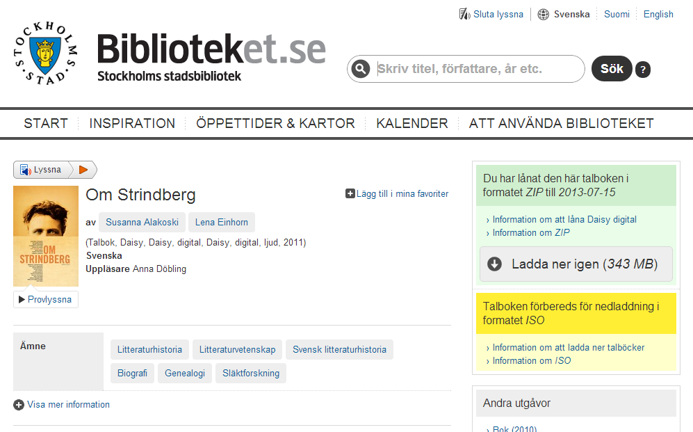 Du hittar länken till nedladdning av brännbara talböcker i högra spalten.