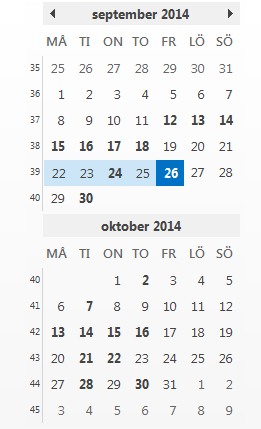 Öppna kalendern Outlook kalender I kalendern lägger du in dina bokade tider, återkommande möten och evenemang.