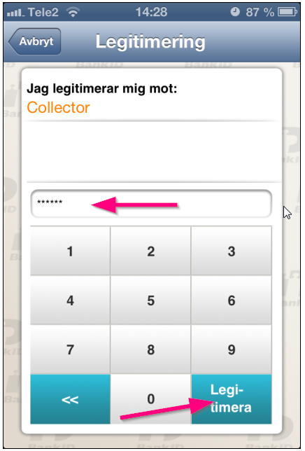 LOGGA IN MED MOBILT BANKID Klicka på fliken Mobilt BankID, skriv in ditt personnummer och klicka på Logga in. Du får nu ett meddelande att starta Mobilt BankID-appen i din mobil.