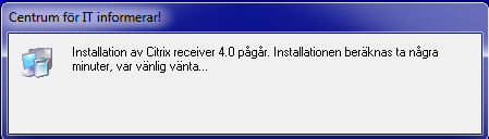 Klicka Klar för att slutföra installationen: Net id är installerat på Windows 7. 2.1 Citrix installation i Windows 7: Ladda ner filen Install_Citrix_4.0_LTV.zip.