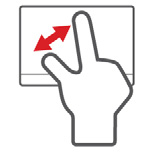 18 - Pekplatta På så sätt kan du styra program med några få enkla gester, t.ex.: Dra från kanten: Tillgå Windows-verktyg genom att svepa in i mitten av styrplattan från höger eller vänster kant.
