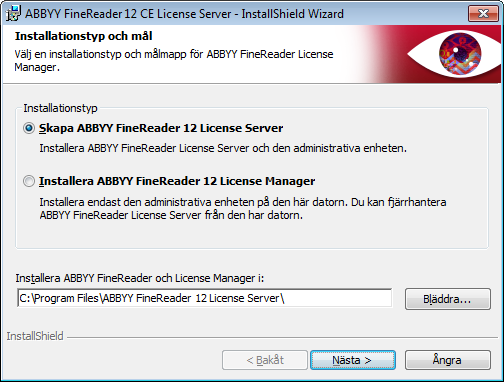 Steg 1. Administratörsinstallation Installera License Server och License Manager 1. Sätt in installationsskivan i CD-ROM-läsaren. Installationsprogrammet startar automatiskt.