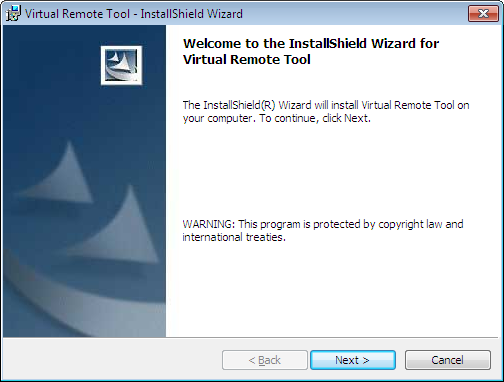 8. Supportprogram för användare Steg 1: Installera Virtual Remote Tool på datorn OBSERVERA: För att installera Virtual Remote Tool måste Windows användarkontot ha Administratör -rättigheter (Windows
