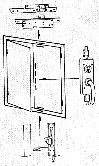 Låsning av pardörr/port Vid pardörrar ska den inaktiva (fasta) dörren spärras på betryggande sätt, t.ex.