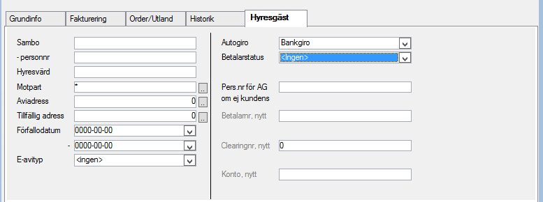 3) Betalarstatus måste sättas till rapporterad ny eller rapporterad kontoändring om parten finns registrerad hos Autogiro.