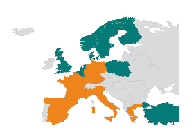 Betssons marknader De nordiska länderna är fortfarande huvudmarknaderna med drygt 70 % av intäkterna Växer snabbt i andra länder i Europa Betsson.