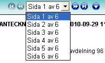 17 (29) Användarmanual SIEview Om informationen som läggs ut på läsytan inte ryms på en sida genereras en listbox samt sidbläddringsknappar.