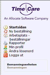 3 Startsidan När du har lyckats med din inloggning kommer du till din startsida. Du ser då en översikt över de beställningar som är gjord för de enheter som du ansvar för, samt status för dessa.