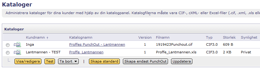 Publicering av PunchOut-katalog 7 Klicka på
