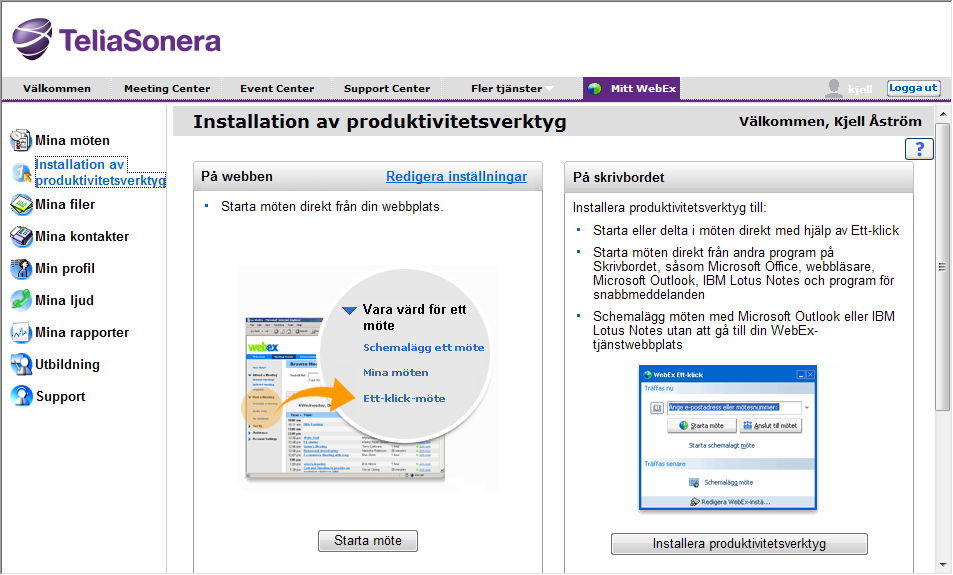 Kom-igång-guide för värd 31 18 Logga ut från