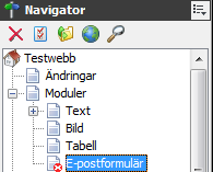 Webbsidan har nu skapats och lagts till i navigatorn under den gren/arkiv/mapp som var markerad. 5.