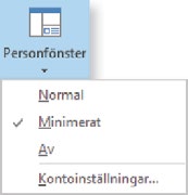 Du kan även klicka på Visa mer om (See more about) i personfönstret för att visa mer om kontakten.