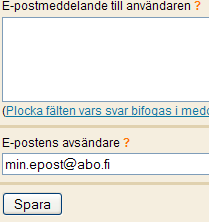 Hur sänder jag ett svar eller bekräftelse på mottaget svar till de respondenter som har besvarat blanketten?