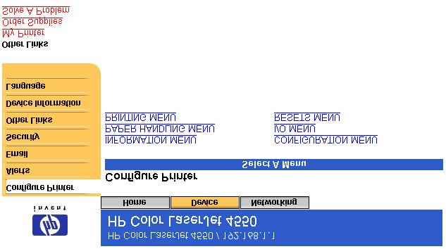 Sidan om att konfigurera skrivare Med sidan Configure printer (Konfigurera skrivare) kan du skriva ut interna skrivarsidor och konfigurera datorn från en fjärrdator.