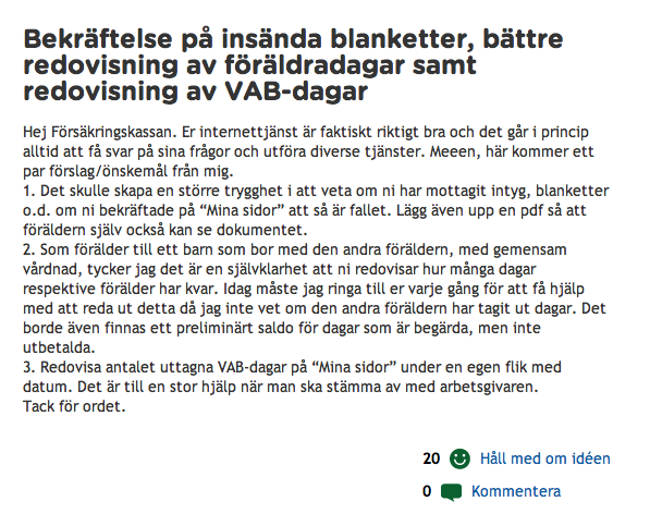 39(53) Figur 4. En medborgare framför det olämpliga med att ange datum som inte stämmer (skärmdump från webben).