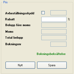 Bild 21. Ringen visar rutan Pris 3.5.1 Rabatt Har gästen rabatt som finns sparad dras denna av automatiskt.