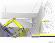 Bilvård 179 För hjulsidor med synliga hjulbultar: Hjulsidan kan sitta kvar på hjulet. Ta inte bort fästringarna från hjulbultarna.