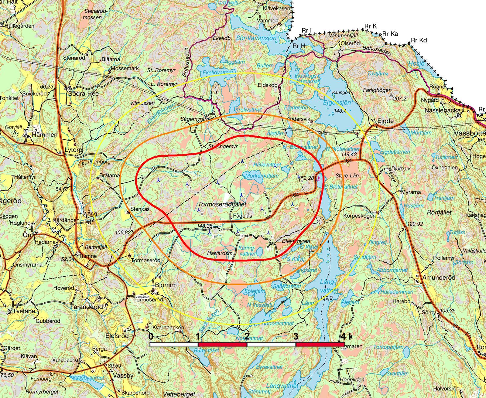 Resultat av ljudberäkningar Bilden visar det grafiska resultatet av en