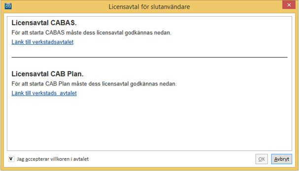 Användarhjälp och support Det finns vissa delar av CABAS som ej berörs i denna manual och för dessa finns utförlig hjälp att få via hjälpfunktionen inne i CABAS.