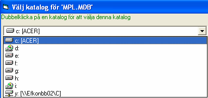 Fleranvändarsystem och behörigheter Sid 6 6. Följande bild visas: 7. Välj nu den dator i nätverket, som motsvarar huvuddatorn enligt nätverksfiguren ovan.