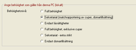 Fleranvändarsystem och behörigheter Sid 8 12.Sekretariat-1 ska bara ha rättigheter Sekretariat. Välj detta alternativ. 13.