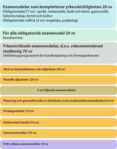 2 3. EXAMENS UPPBYGGNAD Grundexamen inom företagsekonomi är uppbyggd enligt nedanstående schema. De studerande sporras till att välja studier över språkgränserna.