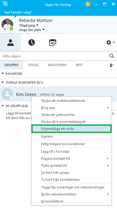 Möten Via Lync: 1.