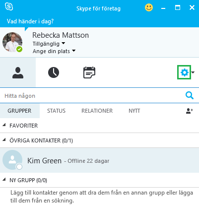 Inställningar i Skype för företag Har du fler ljud och bildenheter till datorn så behöver du ställa in vilken enhet Skype för företag ska använda för högtalare, mikrofon, och