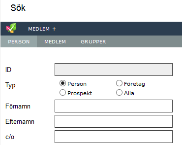 8 Sök medlem 1. Klicka på Sök i menyn under den färgglada loggan till vänster. 2. Fyll i lämplig information, exempelvis förnamn och efternamn.