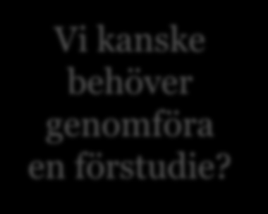 Vi kanske behöver genomföra en förstudie? Vem eller vilka kan vara era intressenter?