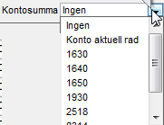 Genom att trycka på knappen Motkontering får man skillnaden mellan debet och kredit bokat på aktuell rad. Det spelar ingen roll om det redan finns ett belopp på aktuell rad eller inte.