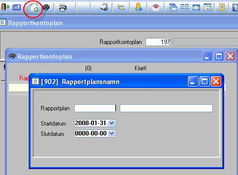 Skapa ny eller bearbeta befintlig rappportkontoplan När en ny rapportkontoplan ska byggas kan du antingen skapa ett tomt skal eller kopiera hela eller delar av en befintlig plan.