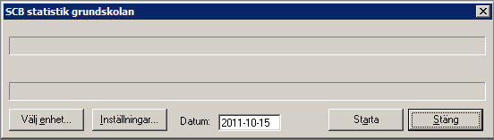 Fönstret SCB statistik grundskola öppnas åter igen, tryck nu Starta.