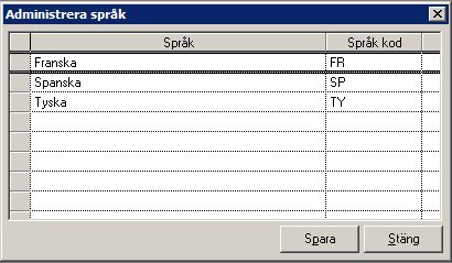 Ett språk klassas som "alt.mspr-språkval" genom att markeras med en bock i kolumnen "Alt. B-språk". Kontrollera att du har rätt ämnen/koder i din databas för alt. MSPR- språkval.