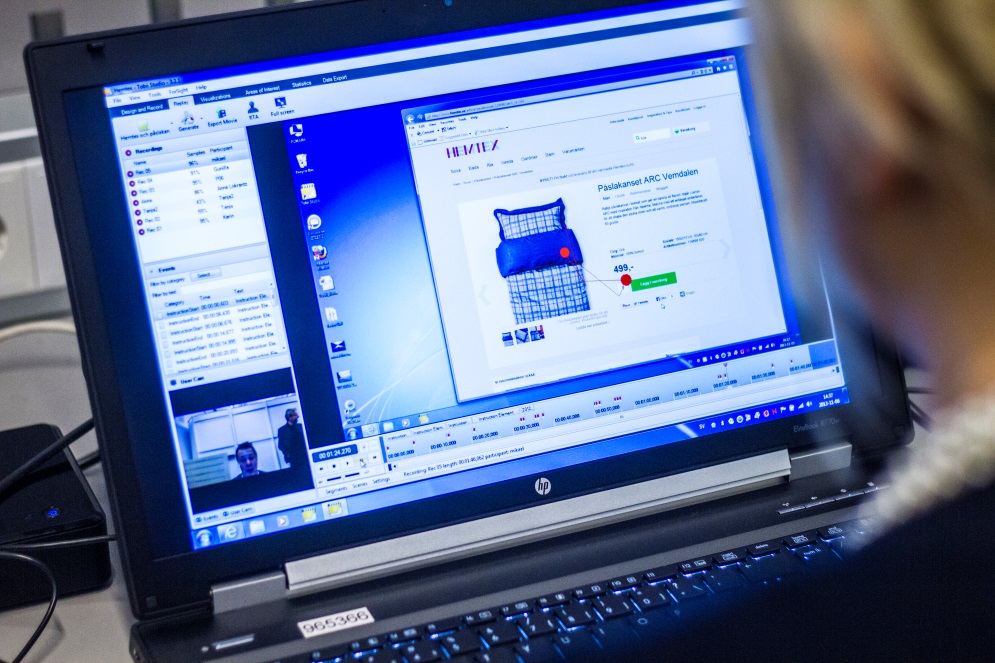 Undersökningens struktur Eyetracking, test av webshopen Intervjuer med