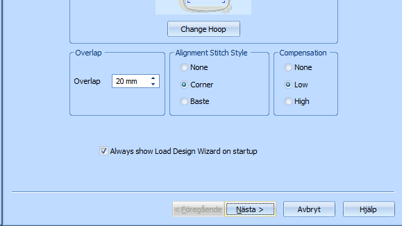 5D Enhancer Design Aligner Använd Design Aligner om du automatiskt vill dela upp stora broderier så att de kan användas med valfri båge.